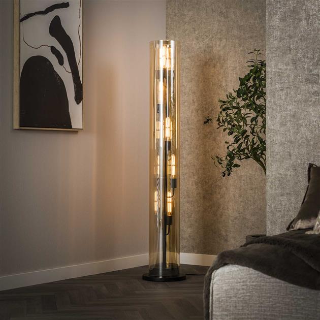 Lampa podłogowa 5L tube amber glass – grafika-1.