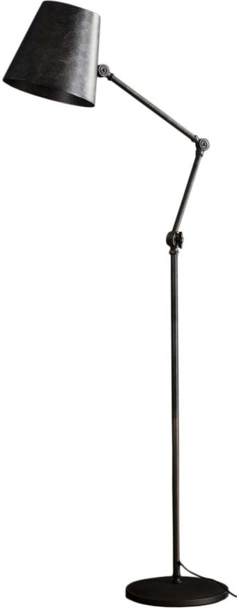 Lampa podłogowa metalowa czarna 152 cm – obraz-1