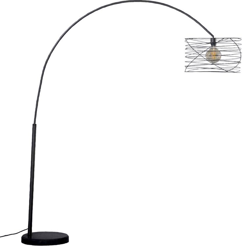 Lampa podłogowa metalowa czarna 192x170 cm – grafika-1.