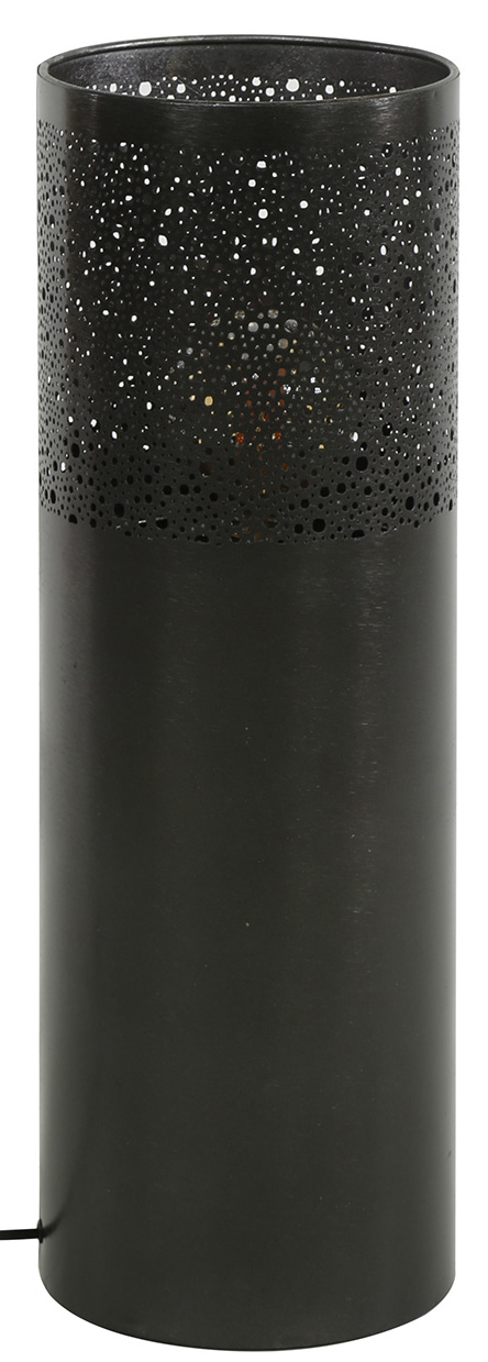 Lampa podłogowa cylinder czarna niklowa z metalu Ø20x60 cm – grafika-1.