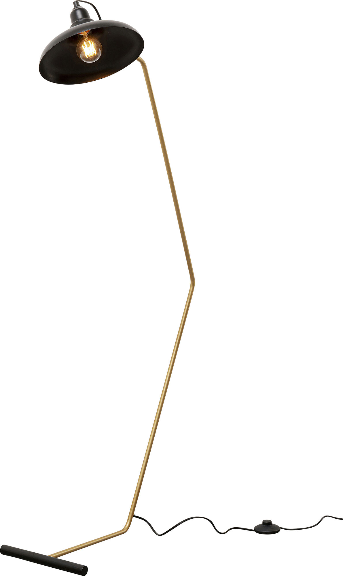 Lampa podłogowa czarno-złota stalowa 130 cm – grafika-1.