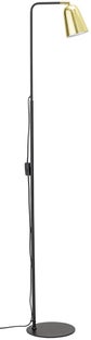 Lampa podłogowa metalowa czarna klosz złoty 150 cm – obraz-1