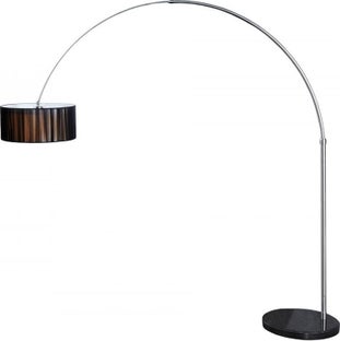 Czarna lampa podłogowa z tkaninowym kloszem stylowy dodatek do wnętrz – grafika-1.