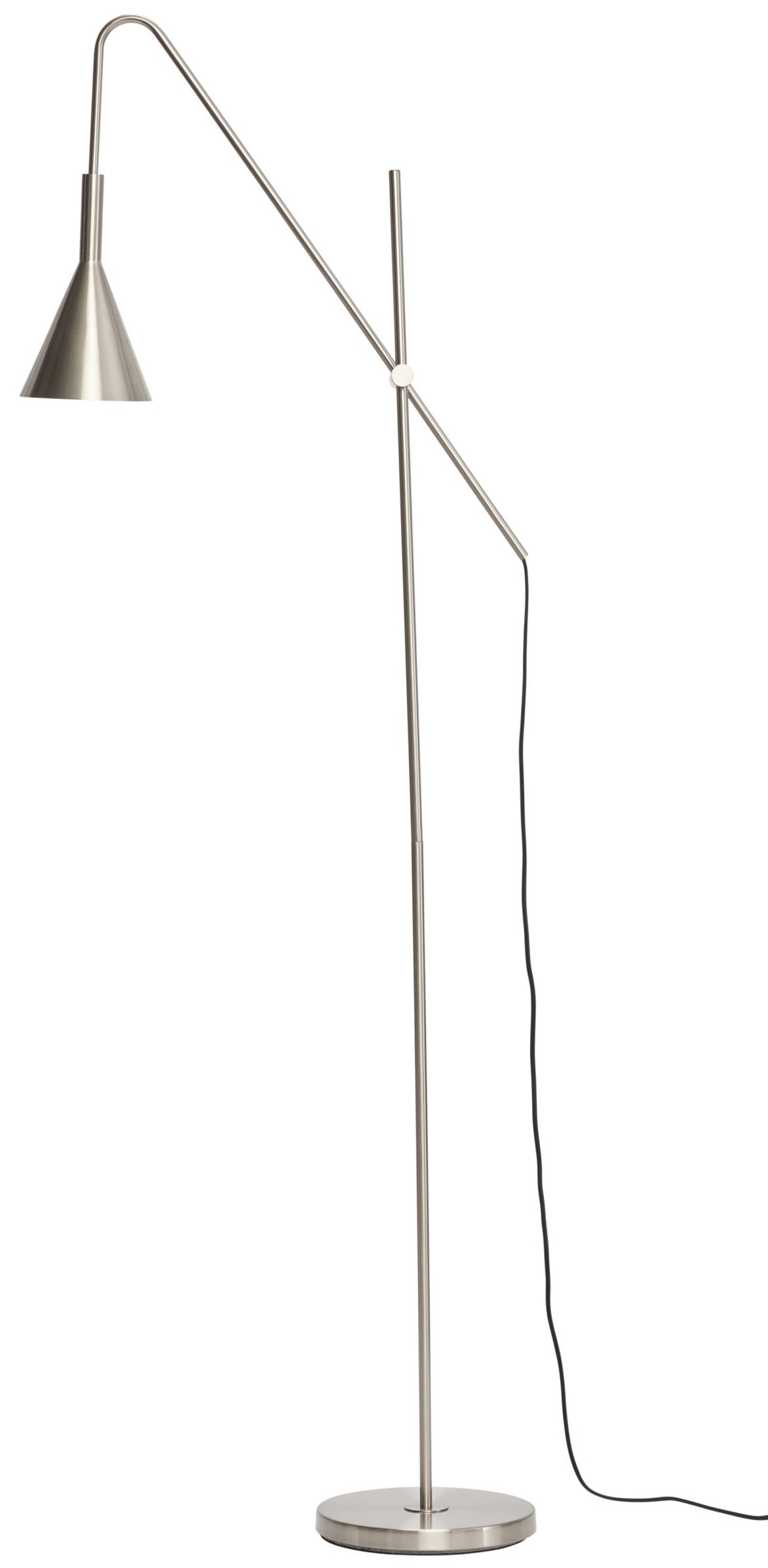 Lampa podłogowa metalowa srebrna 167 cm – obraz-1