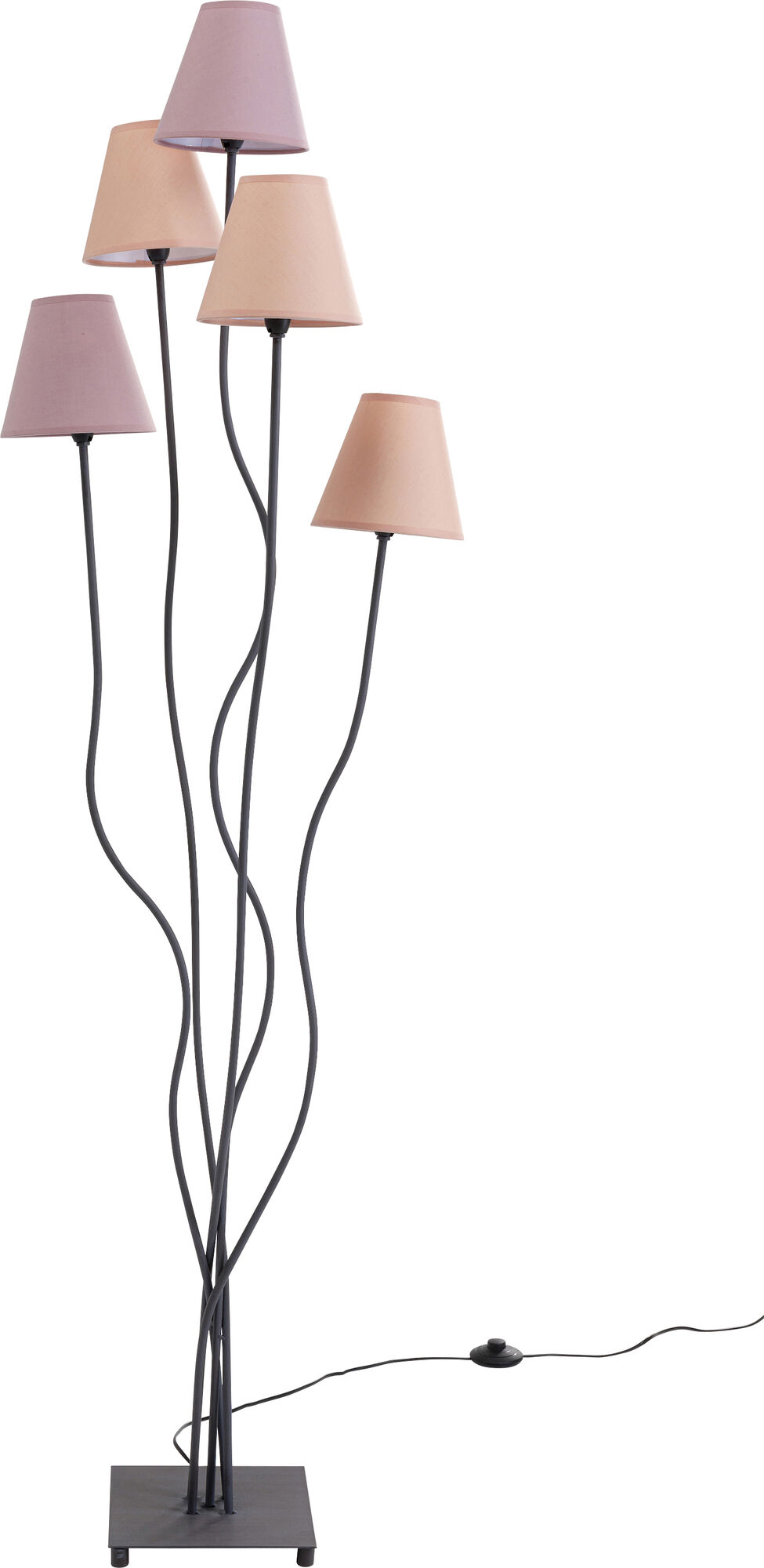 Kare Design Lampada Da Terra Flexible - 5 Plafoni, Mocca/Beige, 163 Cm, Lampadine E14 Non Incluse - Foto 2