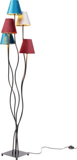 Lampa podłogowa metalowa czarna abażury kolorowe 162 cm – obraz-1