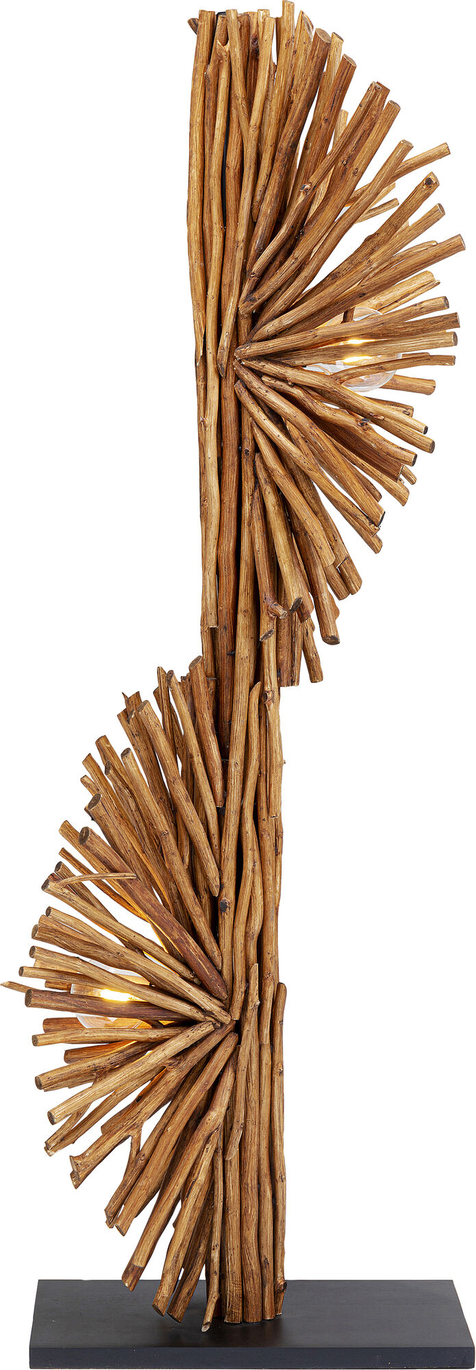 Lampa podłogowa drewniana brązowa 150 cm – obraz-1