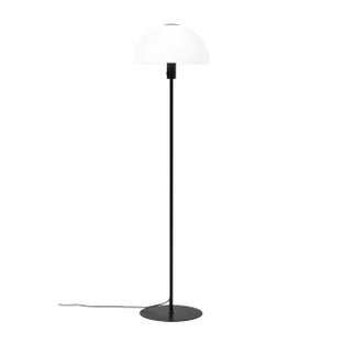 Lampa podłogowa Jazz opal czarna nowoczesny design z mlecznym szkłem – grafika-1.