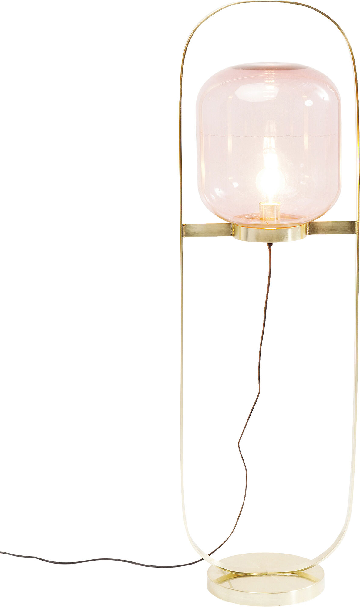 Lampa podłogowa Jupiter 35x128 cm różowo-mosiężna – obraz-1