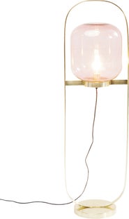 Lampa podłogowa Jupiter 35x128 cm różowo-mosiężna – obraz-1