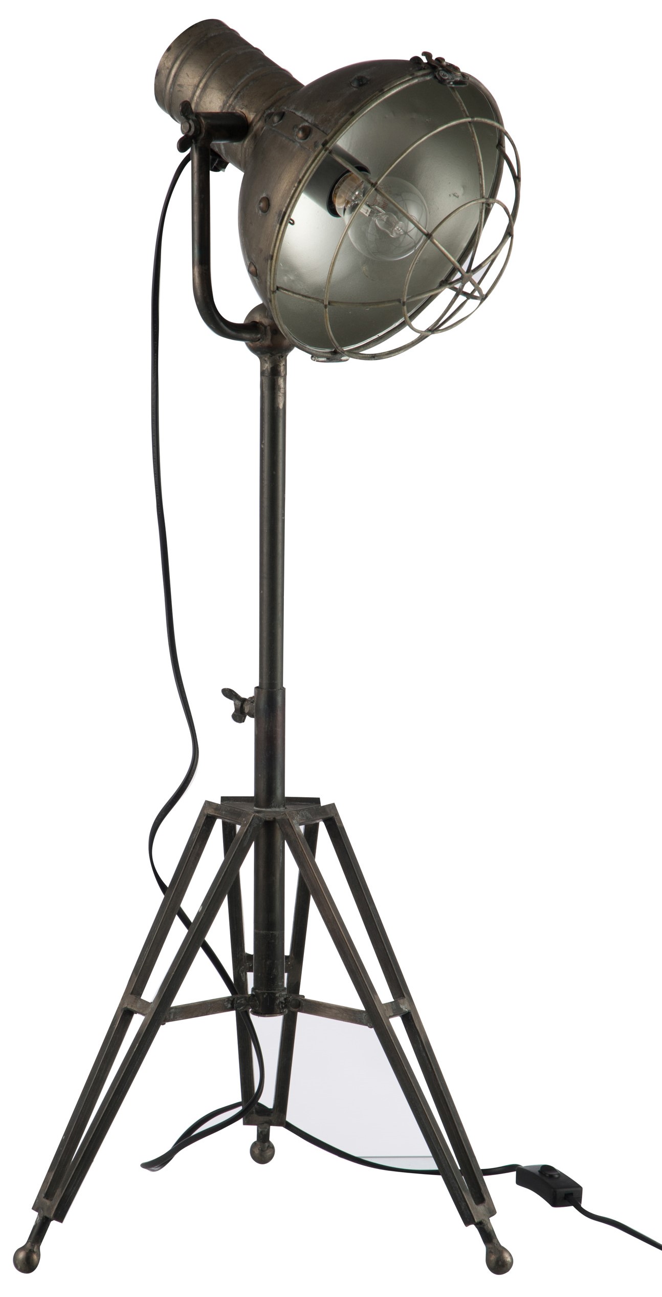 Lampa podłogowa metalowa szara 93 cm – obraz-1