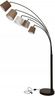 Lampa podłogowa regulowana z kolorowymi abażurami z tkaniny 210cm – grafika-1.