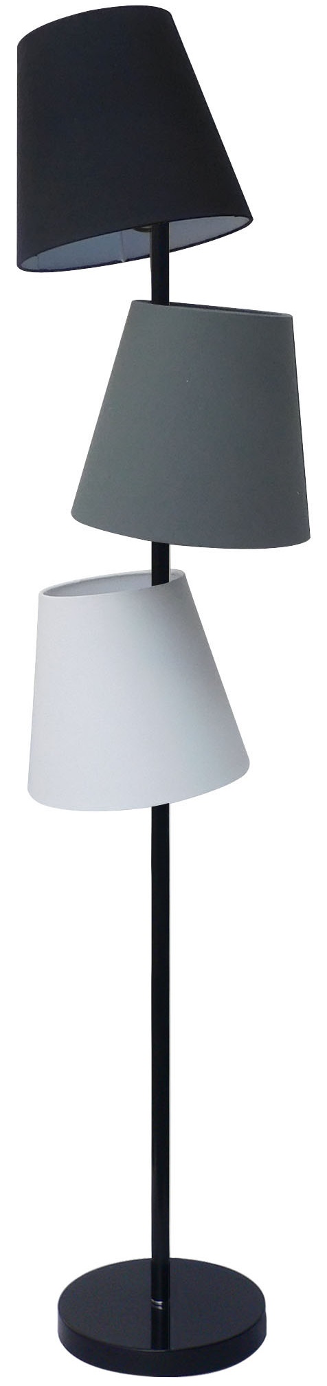 Lampa podłogowa szara z 3 kloszami w stylu nowoczesnym – grafika-1.