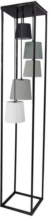 Czarna lampa podłogowa z kolorowymi kloszami do stylowego wnętrza – grafika-1.