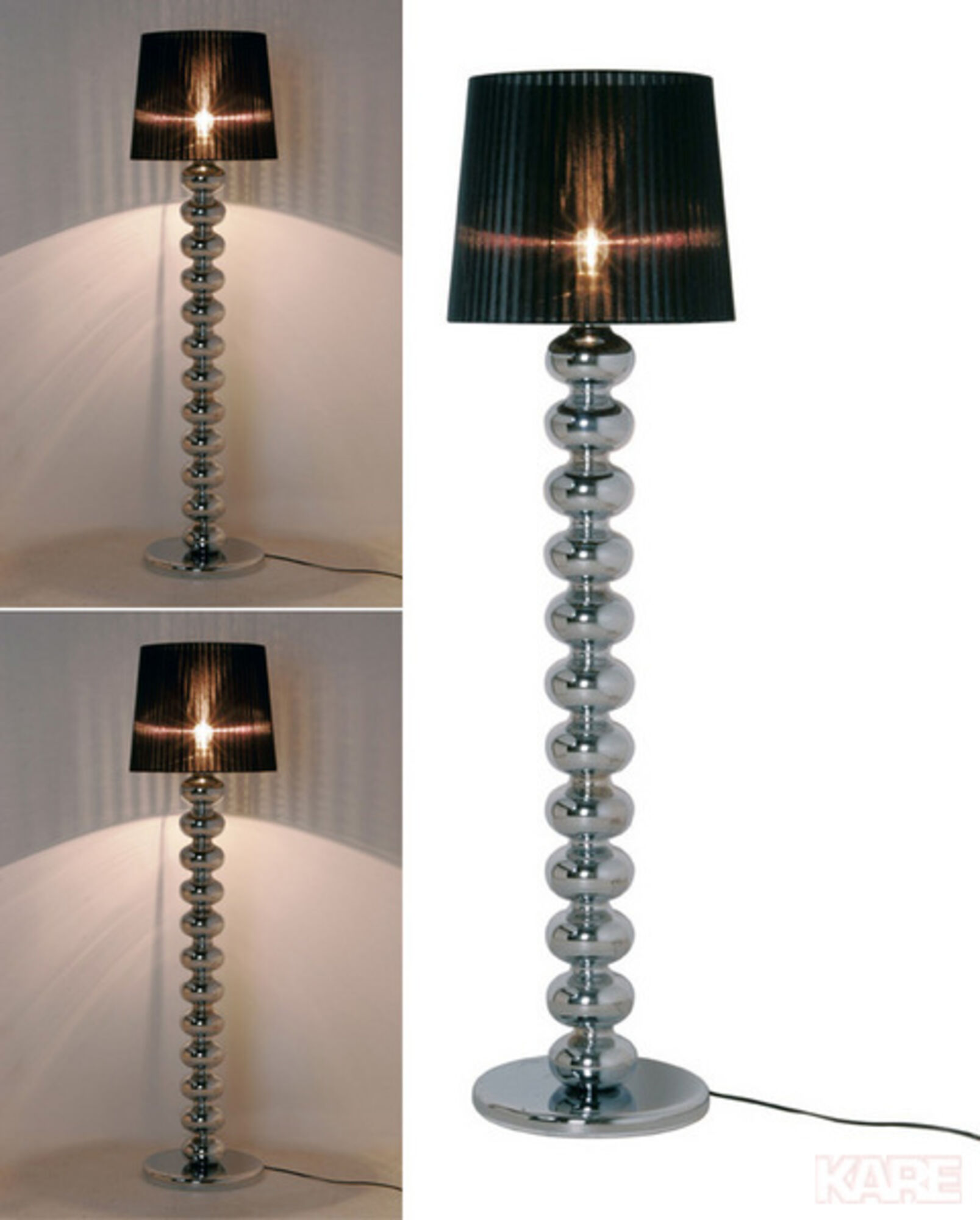 Lampa podłogowa Notte Punk 51x164 cm czarno-srebrna – obraz-1