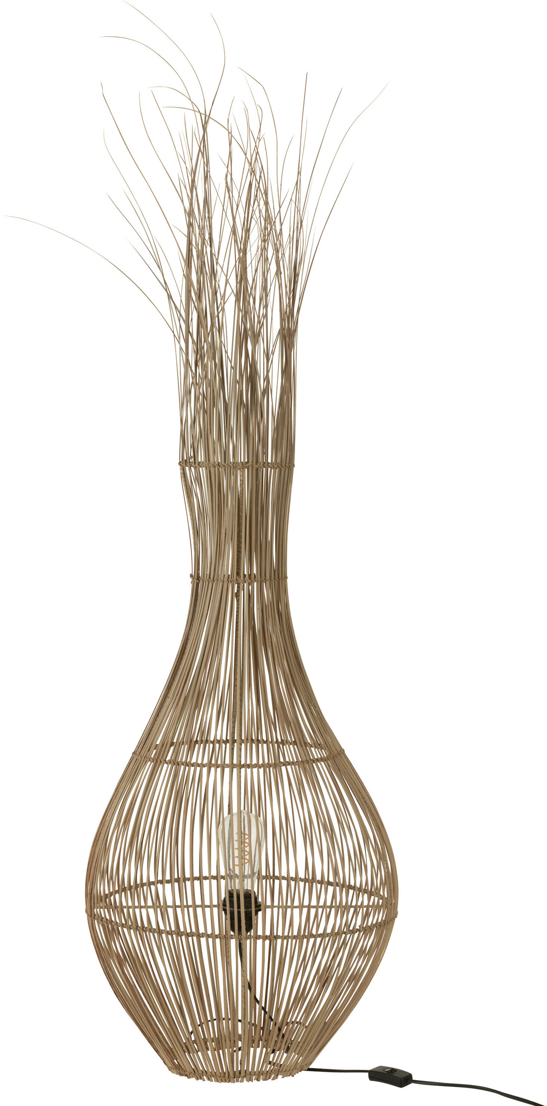 Lampa podłogowa pleciona naturalna 36x120 cm – obraz-1