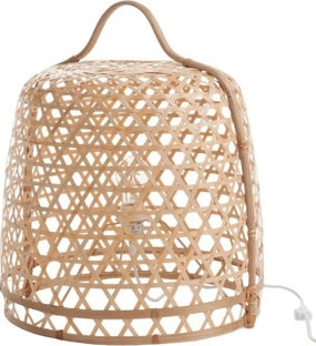 Lampa podłogowa Round Bamboo Ø45x53 cm naturalna – obraz-1