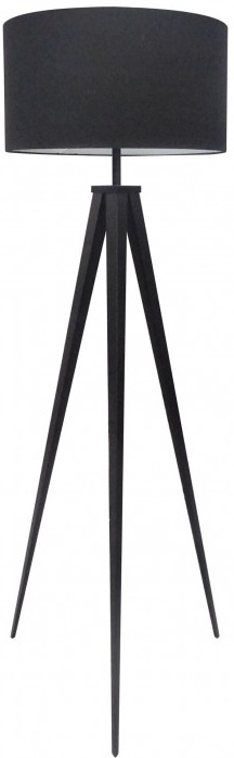 Lampa podłogowa z tkaninowym kloszem w kolorze czarnym 142 cm – grafika-1.