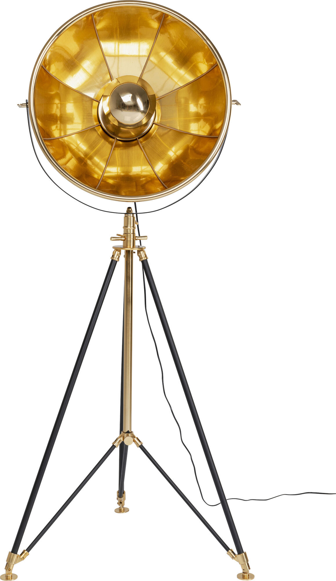 Lampa podłogowa trójnóg studio czarno-złota 190 cm – obraz-1