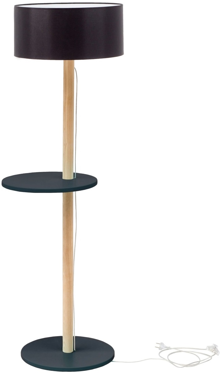 Lampa podłogowa Ufo Ø45x150 cm grafitowa abażur czarny – obraz-1