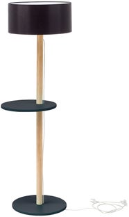 Lampa podłogowa Ufo Ø45x150 cm grafitowa abażur czarny – obraz-1