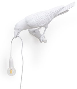Lampa ścienna Bird Looking Left 33x12 cm biała – obraz-1