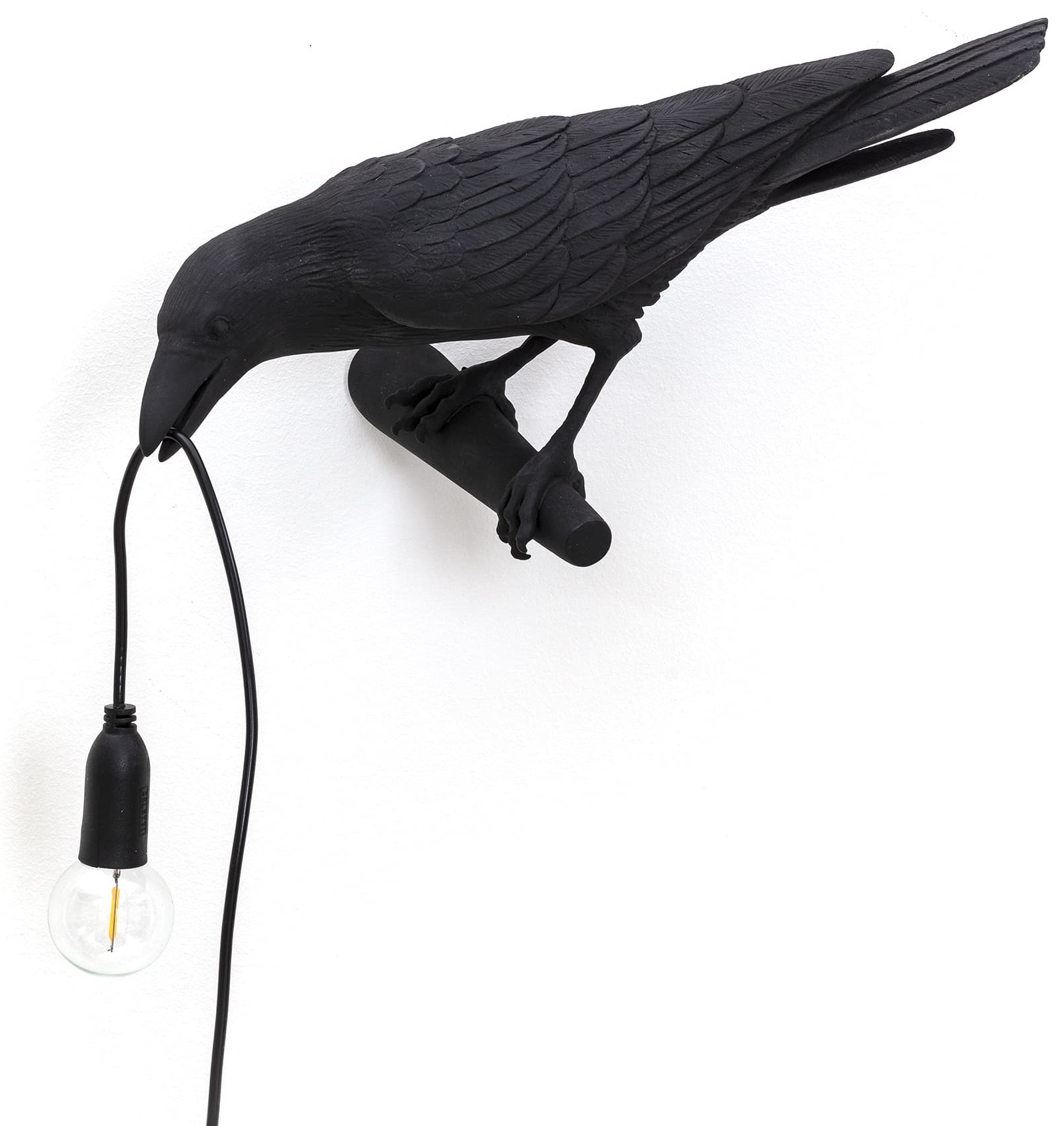 Lampa ścienna Bird Looking Left 33x12 cm czarna – obraz-1