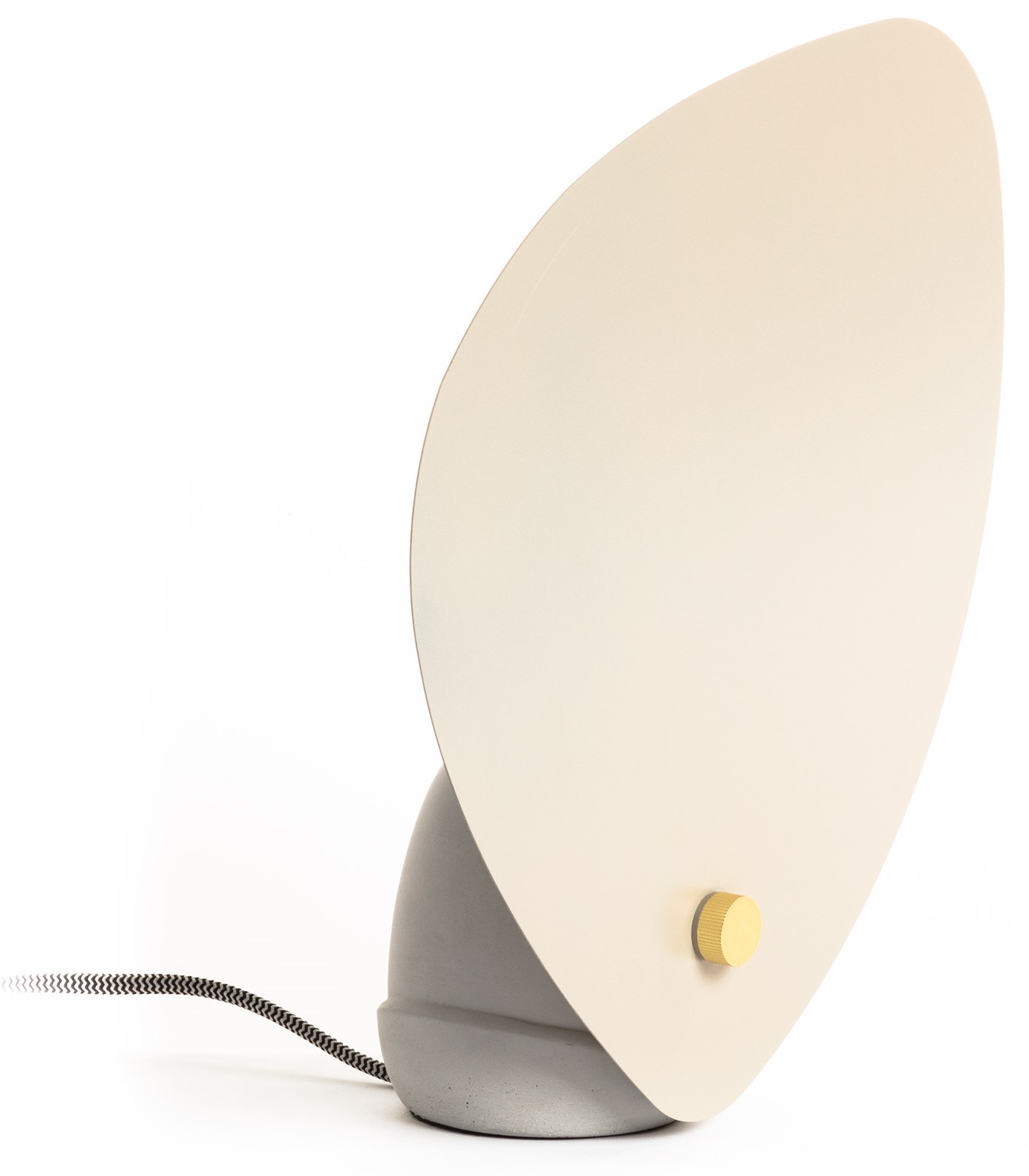 Lampa stołowa metalowa beżowa 28x31 cm – obraz-1