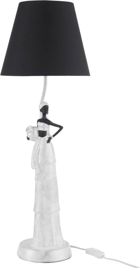 Lampa stołowa African Woman Ø26x72 cm biała – obraz-1