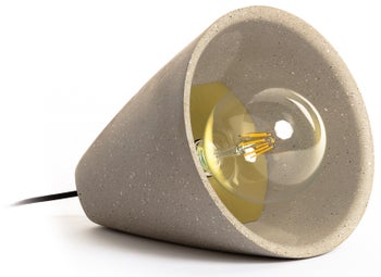 Lampa stołowa Ø26 cm jasnoszara – obraz-1