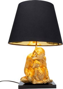 Bordslampa Animal Monkey Love - Guld/Svart Skärm – bild-1.