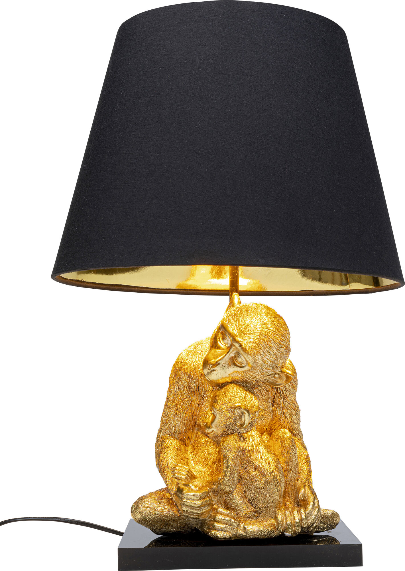 Bordslampa Animal Monkey Love - Guld/Svart Skärm – bild-1.