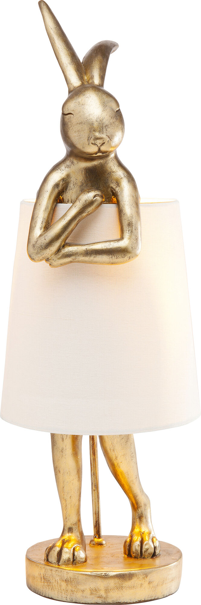 Kanin bordlampe i guld/hvid, 68 cm – billede-1.