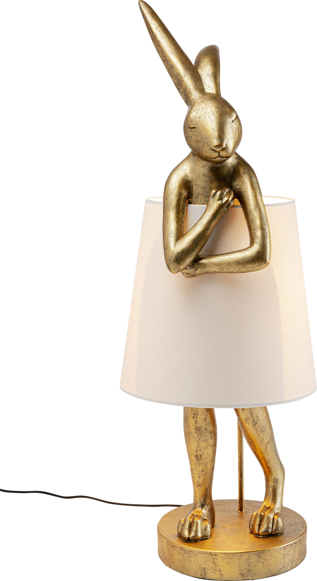 Kanin bordlampe, guld/hvid 88 cm – billede-1.
