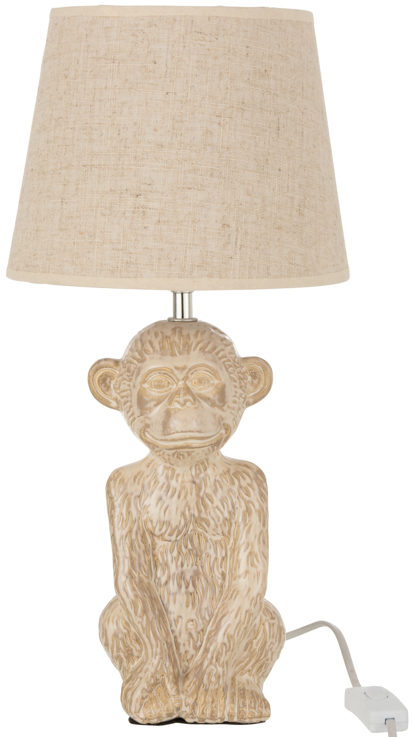 Lampa stołowa betonowa beżowa Ø22x46 cm – obraz-1