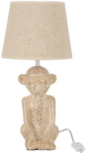 Lampa stołowa betonowa beżowa Ø22x46 cm – obraz-1