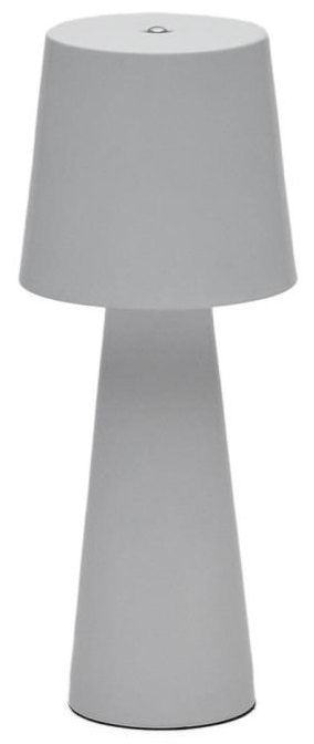 Lampa stołowa LED metalowa szara ładowana na USB Ø10x25 cm – obraz-1