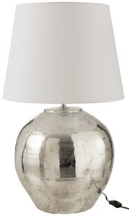 Lampa stołowa srebrno-biała Ø45x73 cm – obraz-1