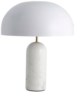 Lampa stołowa Atlas Ø40x49 cm marmur - biała – obraz-1