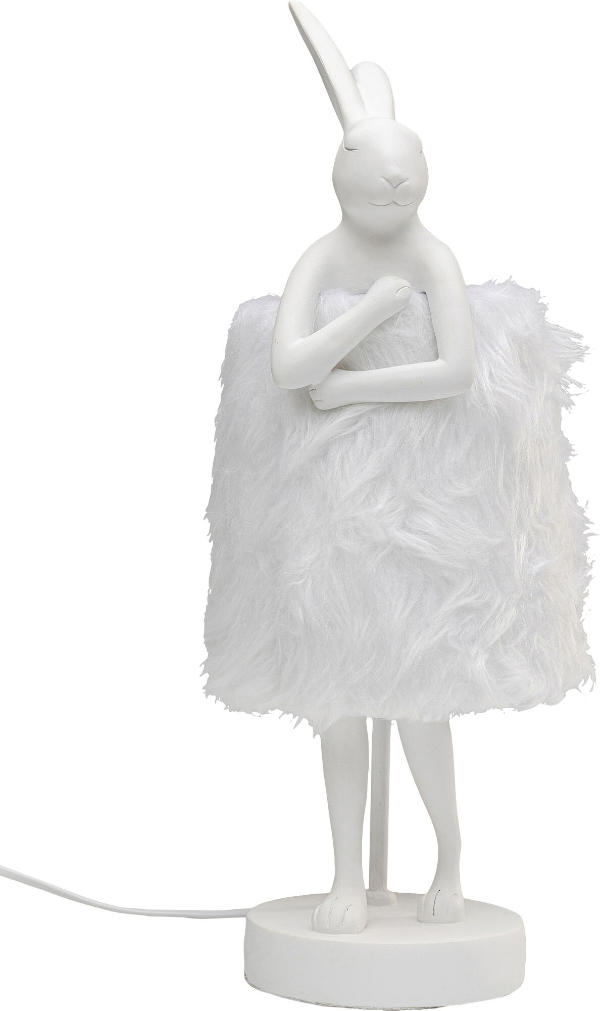 Veioza Animal Rabbit Fur Alb/Argintiu 50 cm – imagine-1.