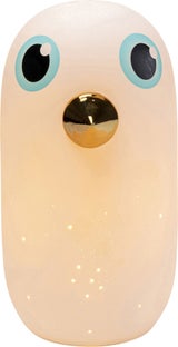 Lampa stołowa biała z ceramiki ptaszek 26 cm – obraz-1