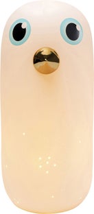 Lampa stołowa biała z ceramiki ptaszek 34 cm – obraz-1