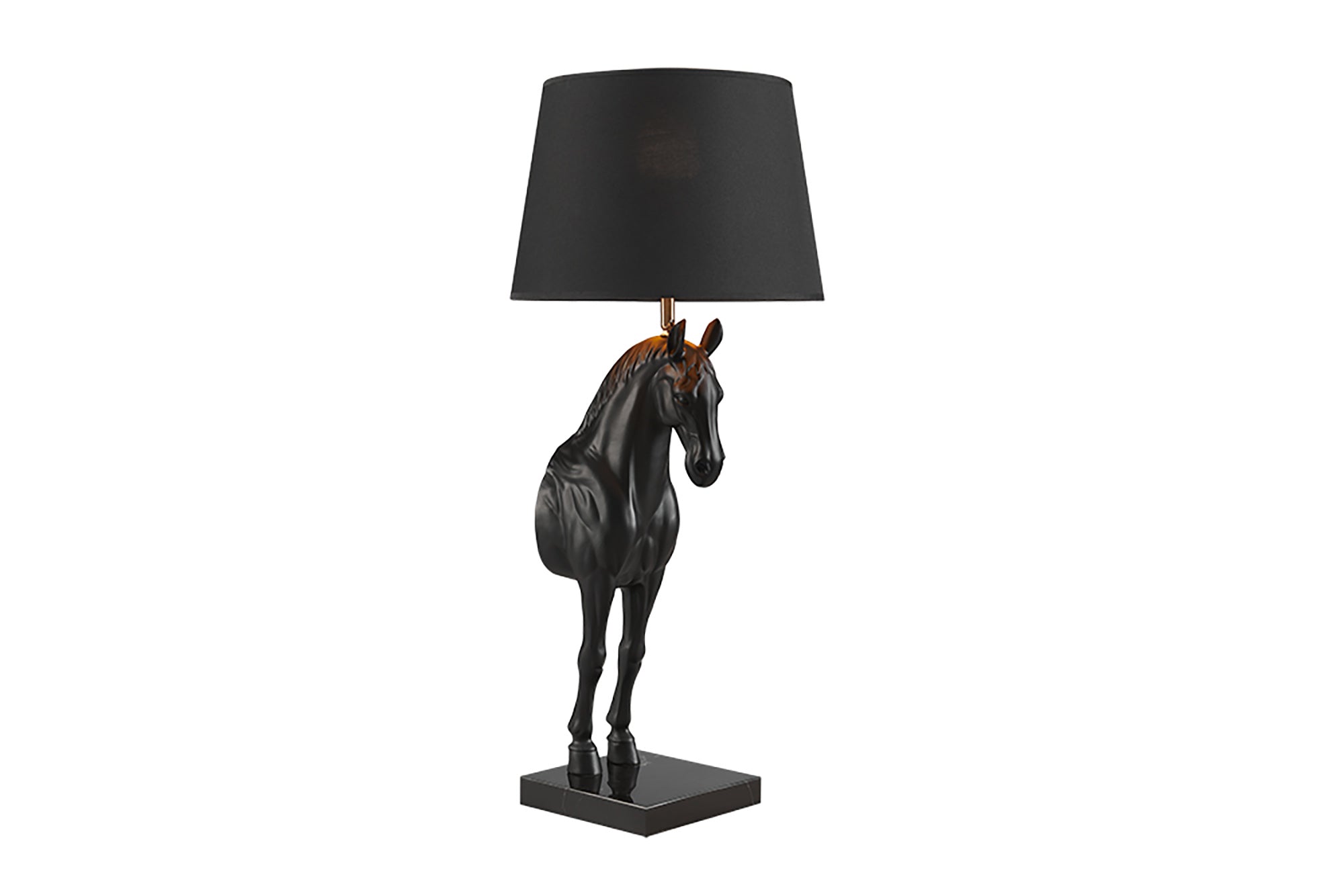 Lampa stołowa BLACK BEAUTY 75cm rzeźba konia czarna złota – grafika-1.