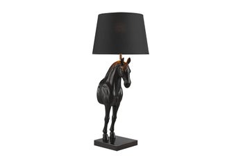 Lampa stołowa BLACK BEAUTY 75cm rzeźba konia czarna złota – grafika-1.
