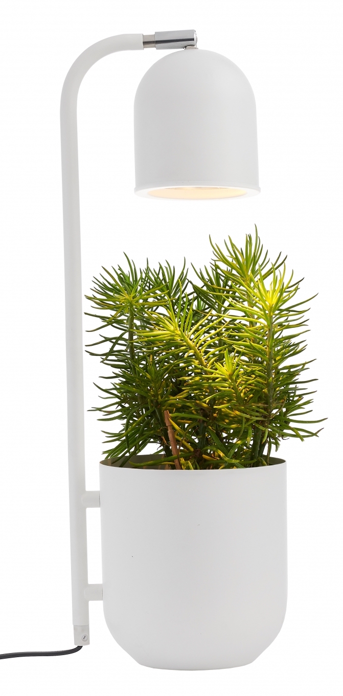 Lampa stołowa Botanica ∅16x52 cm biała – obraz-1