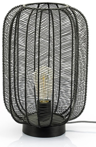 Lampa stołowa metalowa czarna Ø24x38 cm – obraz-1