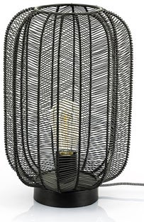 Lampa stołowa metalowa czarna Ø24x38 cm – obraz-1