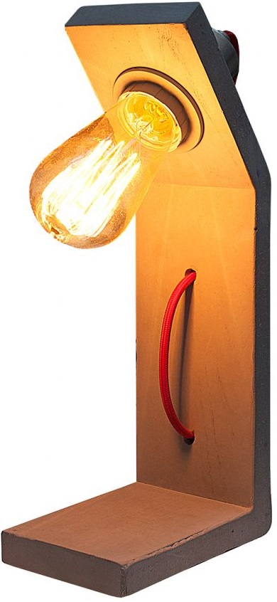 Lampa stołowa betonowa szara 15x30 cm – obraz-1