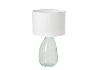 Lampa stołowa CLASSIC 60cm biały abażur szkło z recyklingu – grafika-1.