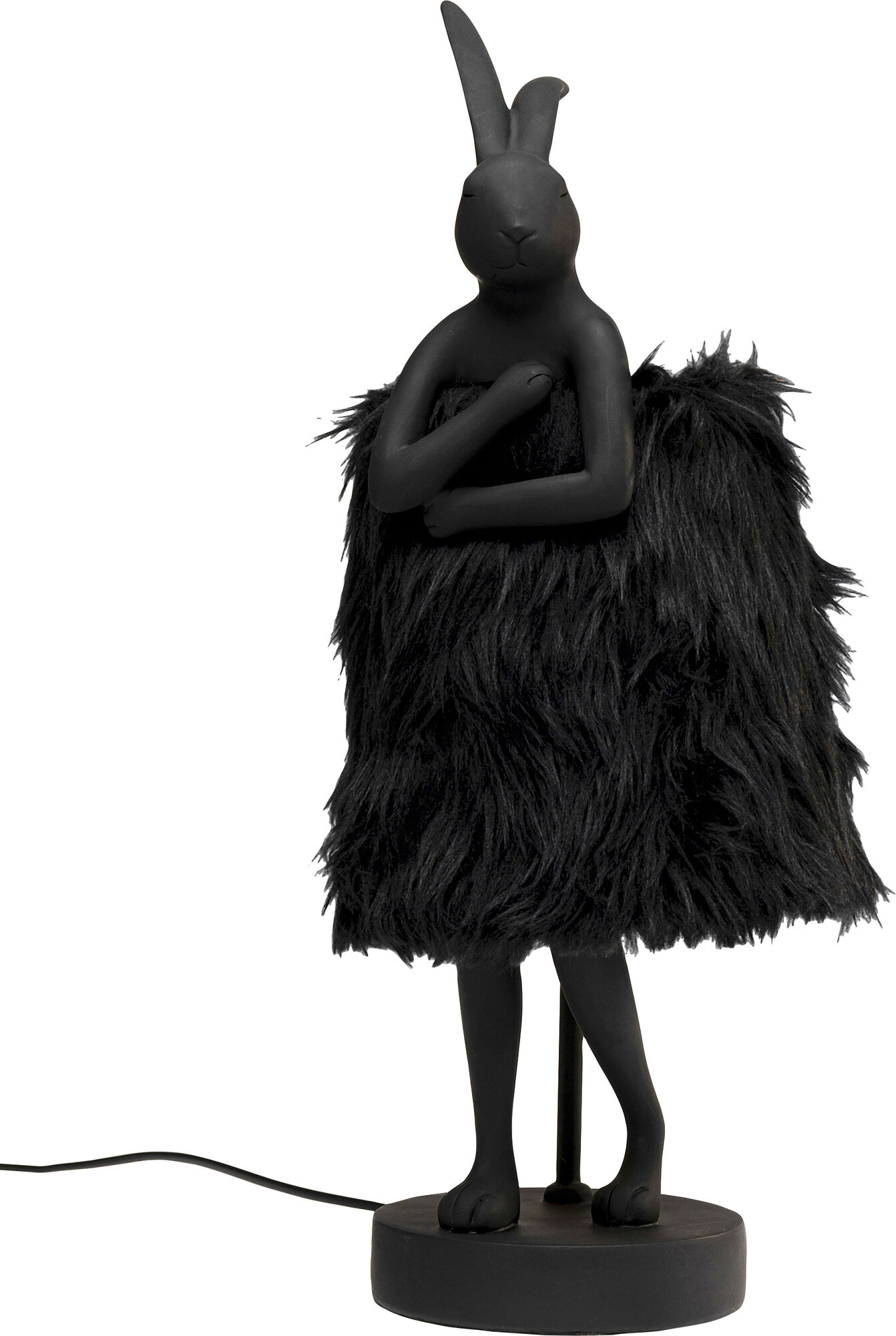 Animal Rabbit Fur Pöytävalaisin - Musta/Kulta, 50 cm – kuva-1.